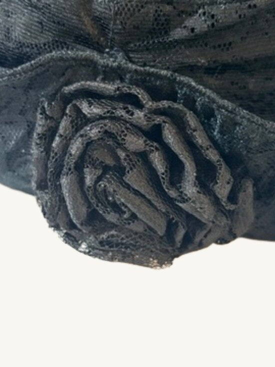 Vintage Arlin Black Lace Rosette Hat Jo Allen Boyce Estate main image 4